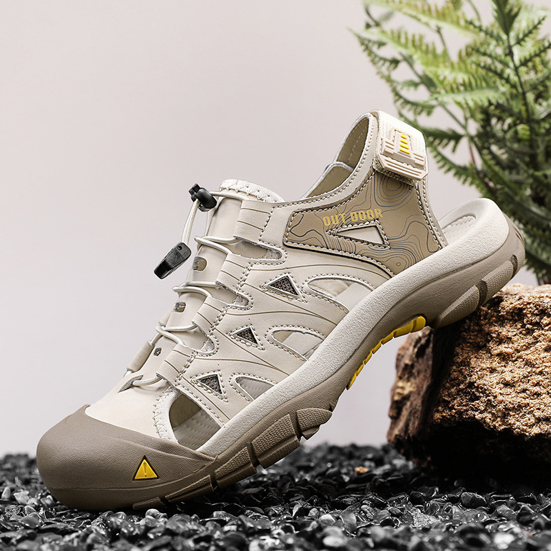 Sandals Men's 2025 New Summer Men's Outdoor Beach Shoes Non-Slip Wear-Resistant Lightweight Breathable Wading Shoes Hiking Shoes