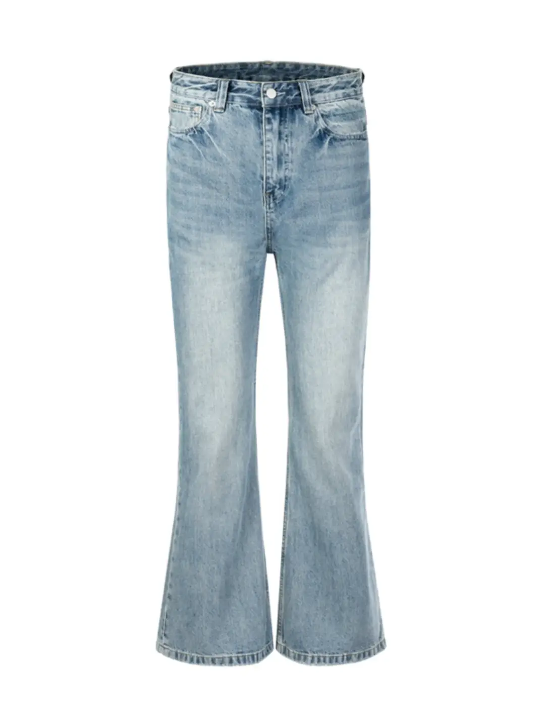 (In stock) 23FW Flared High Street Trendy Brand Show Style Ice Blue Low Waist VIBE Style Jeans