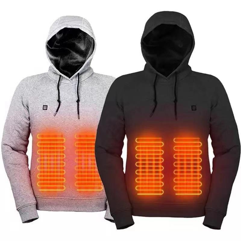 Europe and the United States cross-border Amazon independent station USB heating sweater electric heating warm hooded sweater casual men's and women's clothing