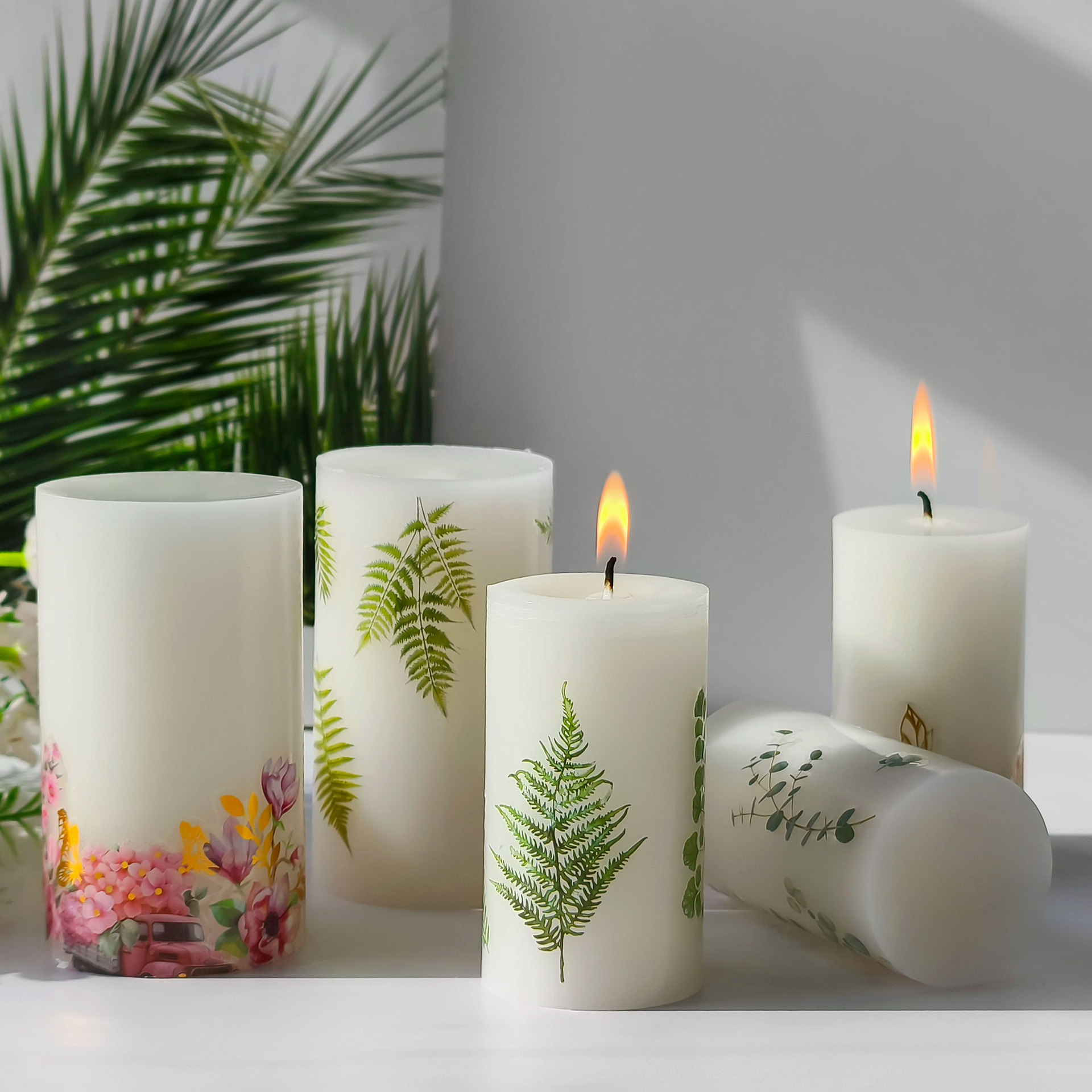 Jiahuimei Cylindrical Aromatherapy Candle Silicone Mold DIY Dried Flower Candle Handmade Crystal Drop Glue Pillar Mold