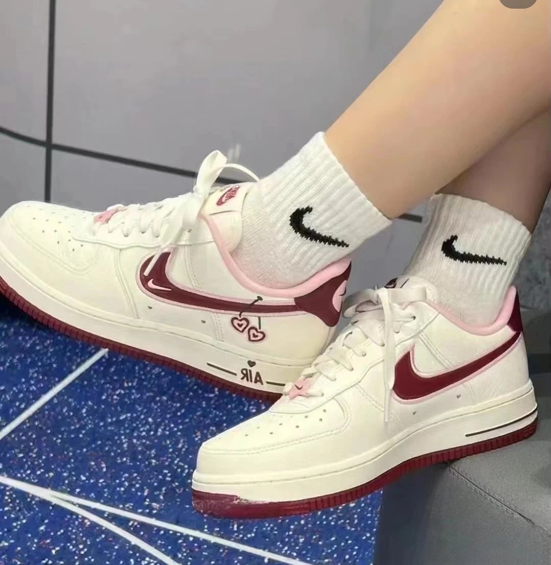 鉴定官✔AF1  Valentines's Day 樱桃 情人节 空军一号低帮男女情侣款舒适百搭休闲透气滑板鞋老爹鞋篮球鞋板鞋