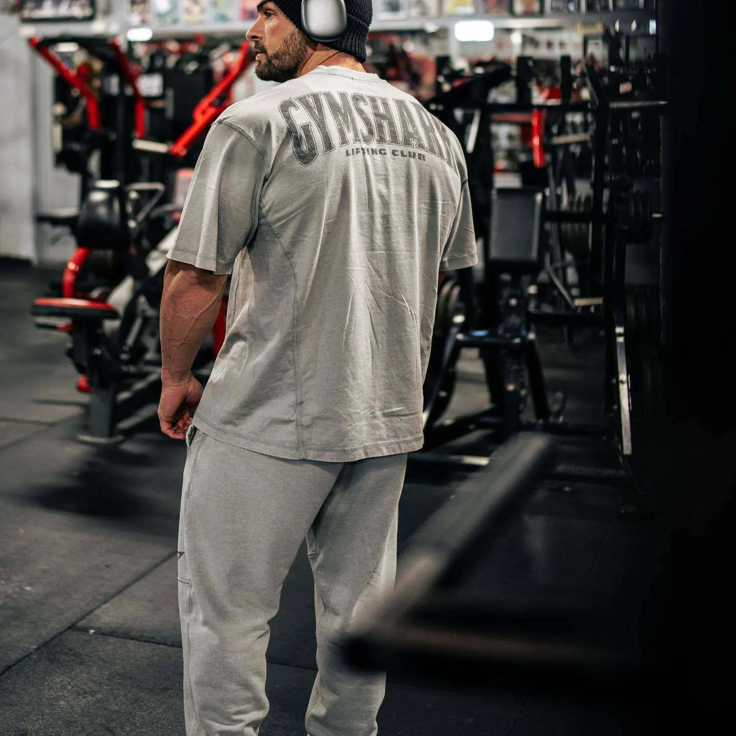 Relaxed GYMSHARK Heritage distressed washed thin soft cotton breathable loose short-sleeved T-shirt