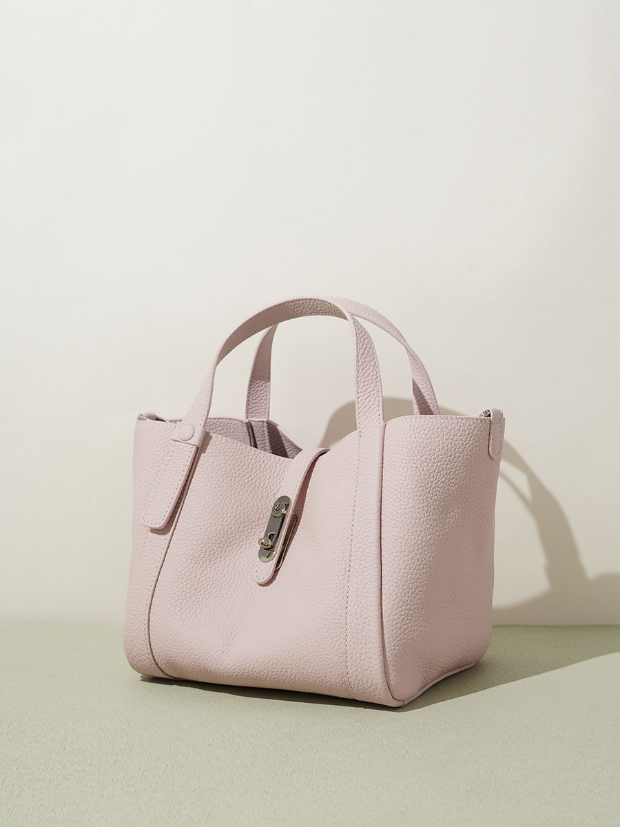New Genuine Leather Bucket Bag, Top-Layer Cowhide Basket-Style Women's Bag, Versatile, Fashionable, Simple, Large Capacity, Commuter Handbag