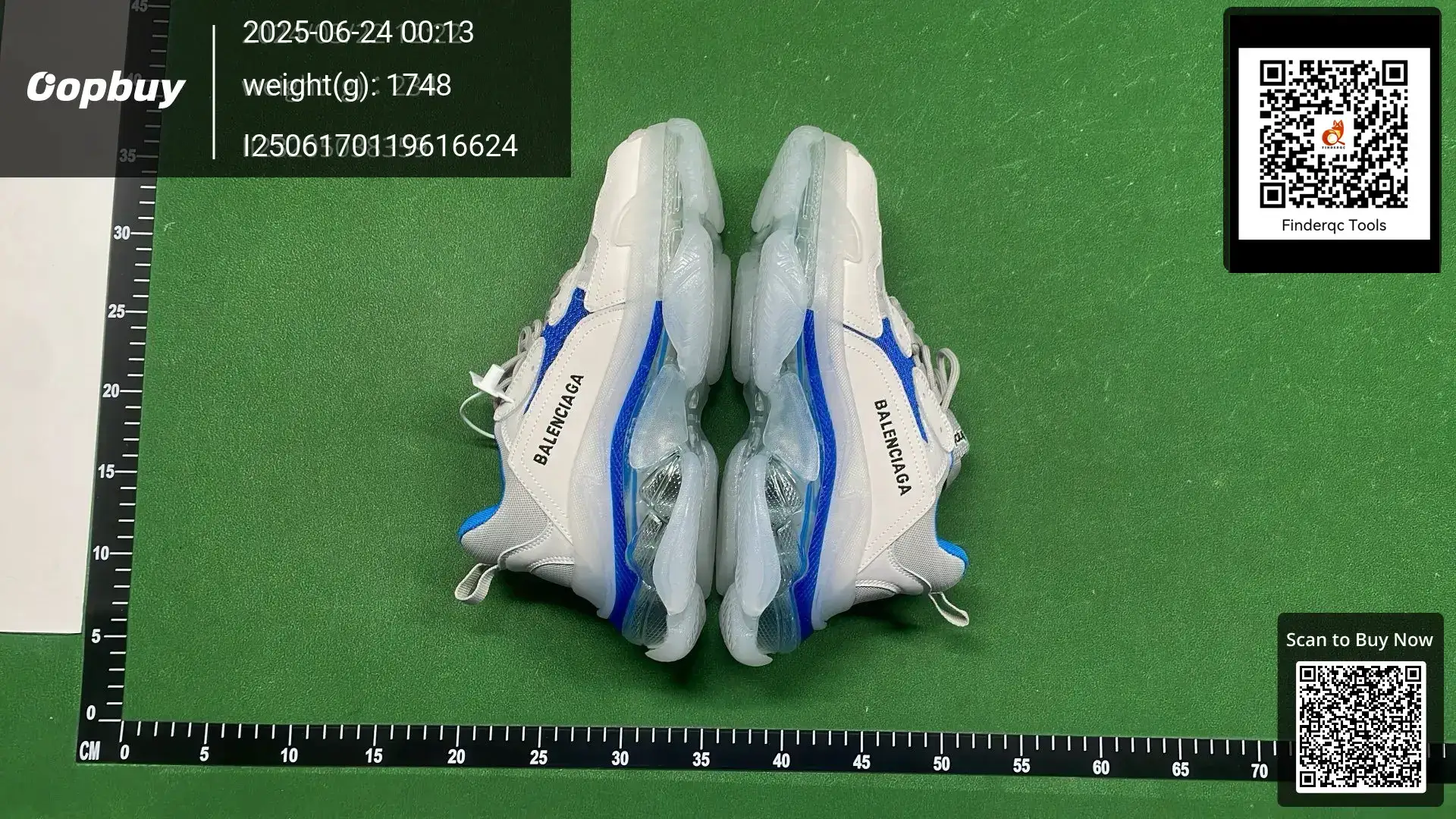 Balenciaga Triple S Air Cushion Sneakers White Blue