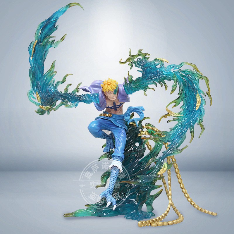 One Piece High Quality GK Hand-made White Beard Pirate Group Flying Marco Undead Anime Model Statue Ornaments