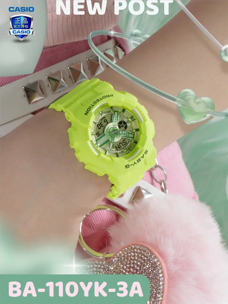 Casio Watch Women's Baby-G Yuanqi Young Adult Y2K Fashion Colorful Student Quartz Ba-110Yk
