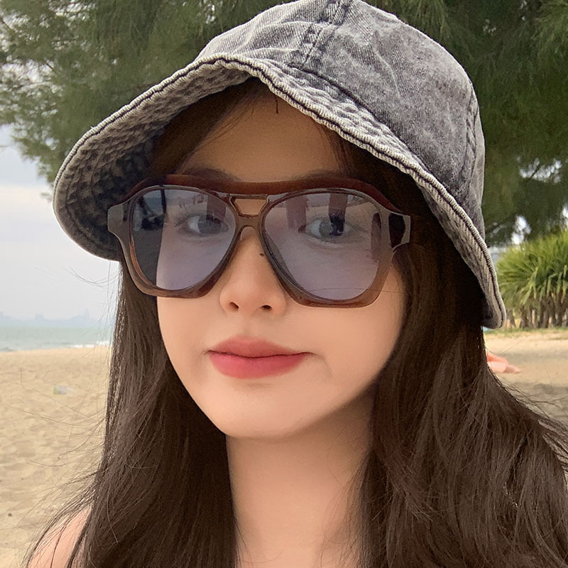 Advanced Toad Retro Sunglasses New All-match Fashion Double Beam Sunglasses Street Photoshoot Travel Sunscreen Sunglasses