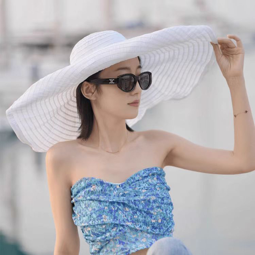 Spring and Summer New Sun Hat for Women to Cover Face, Large Brim, Seaside Vacation, Beach Sun Protection, Fisherman Hat