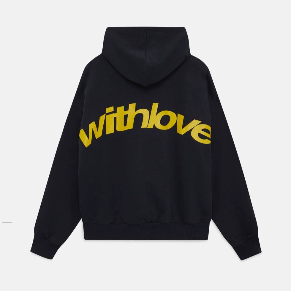 WITHLOVE Angel Big Letter Printed Hoodie Hip Hop Style Hoodie American Retro Style Long Sleeve Hoodie