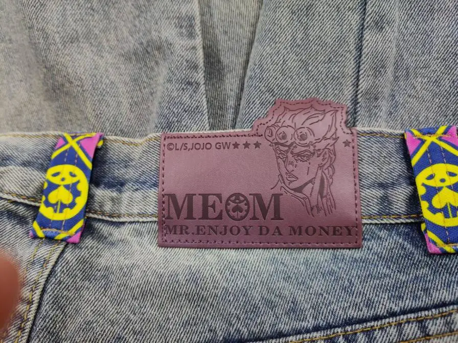 Medmxjojo's Wonderful Adventure Collaboration - Zippered Plaid Casual Jeans, Washed and Distressed, Slightly Stretchy, Floor-Length Pants
