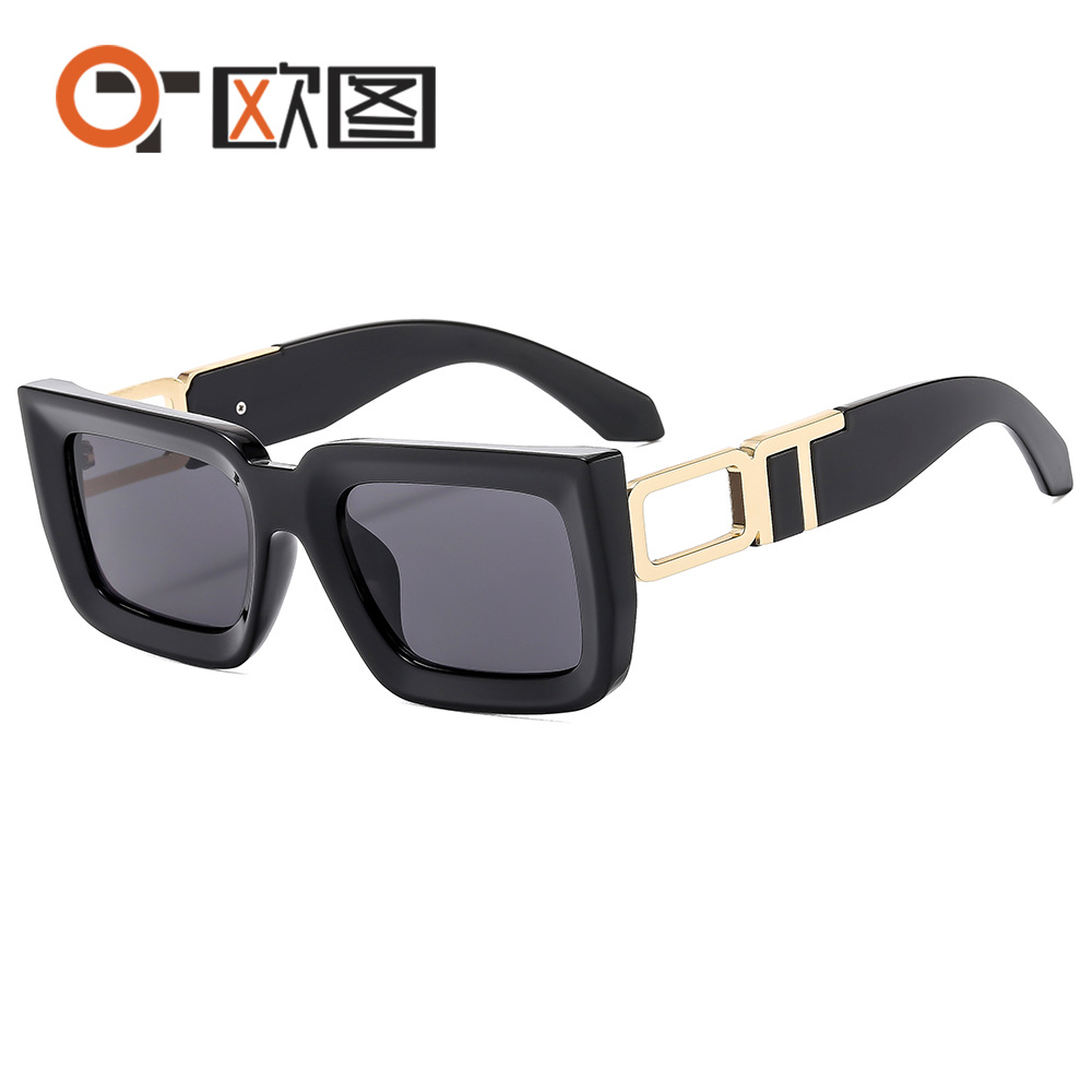 Color matching square large frame sunglasses OT joint letter decoration men and women suitable for fashion sunglasses 4388