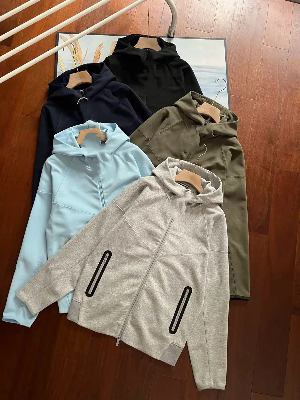 25 years spring and autumn new leisure sports air layer hooded jacket coat pants 454 and 461