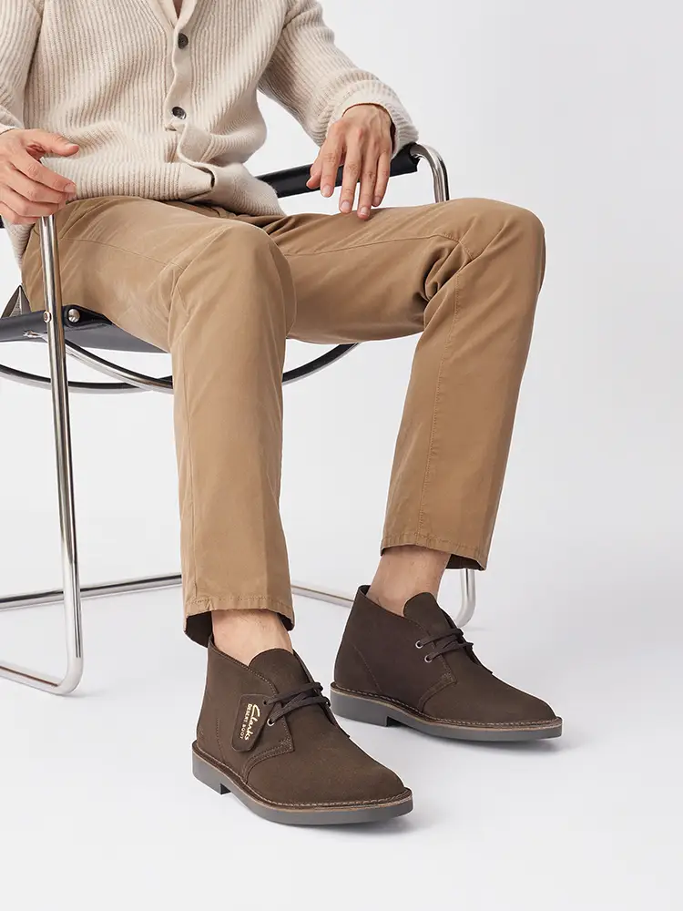 Clarks Desert Bt Evo British Non Slip Fall and winter Plaid Cushioning Retro Desert Boots Men's Short Boots