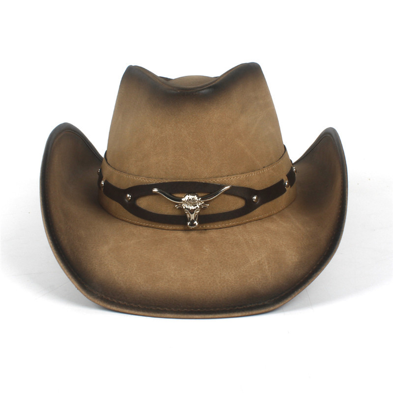Spring, Autumn and Winter Men's and Women's Horse Riding Leather Western Cowboy Hat British European and American Classic Retro Travel Hat