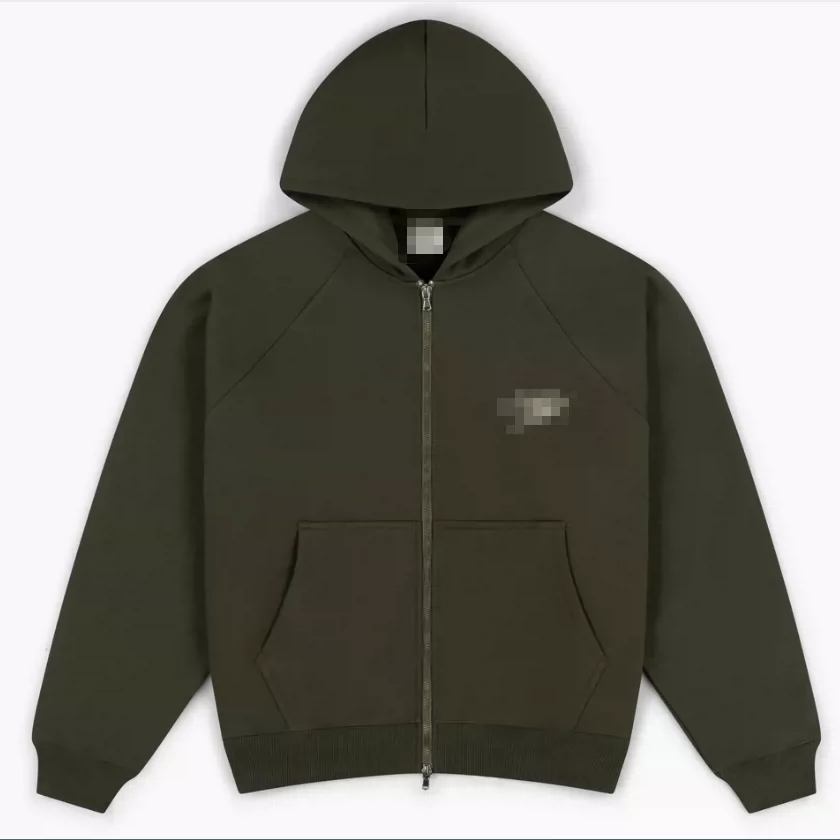 Zip-up Hoodie Olive Green