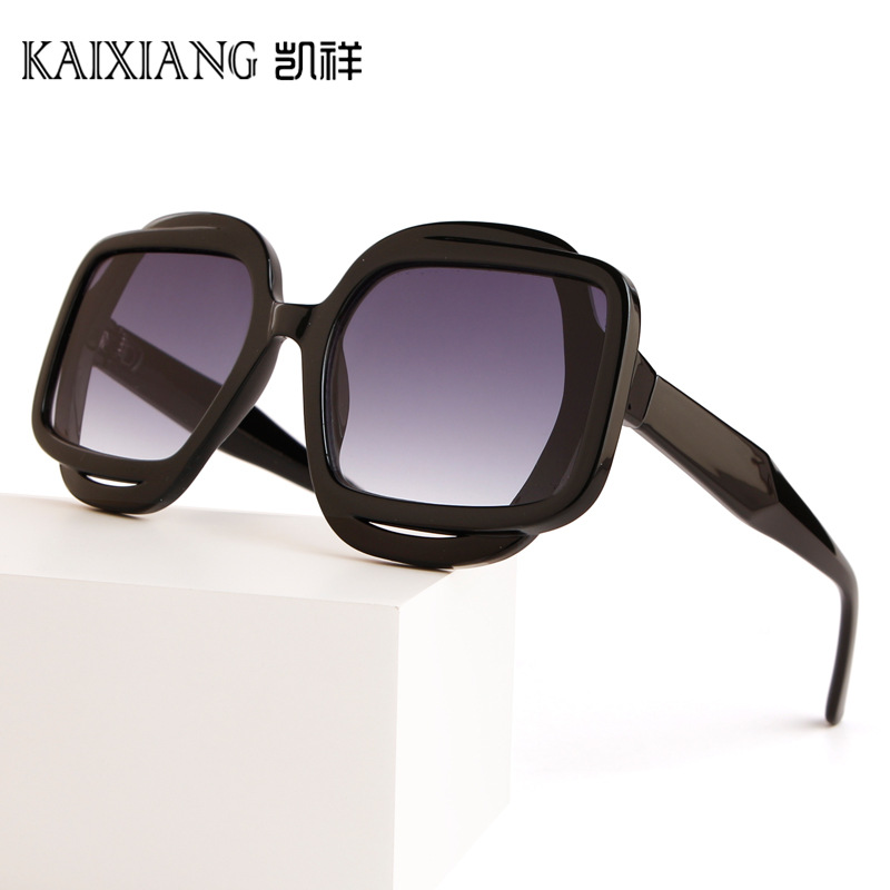 Cross-border Polygon Color Contrast New Internet Celebrity Sunglasses Men's and Women's Retro European and American Sunscreen Sunglasses Advanced Sense Glasses