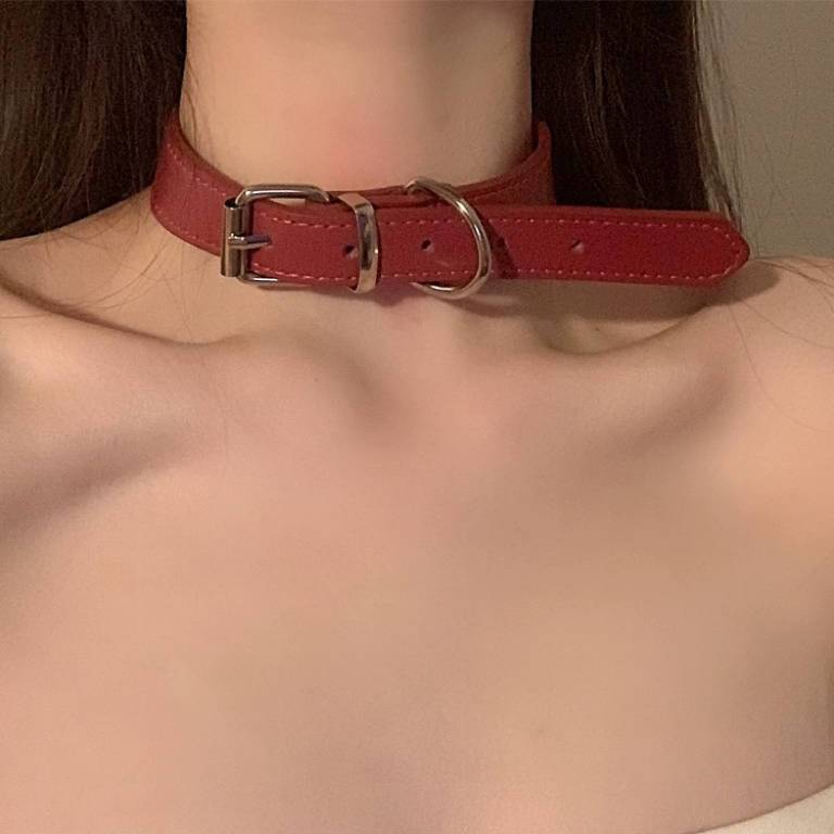 Collar Women's Pure Neck Band Niche Design Leather Fun Neck Ring Advanced Punk Neck Chain Sexy Neck Ring Decoration