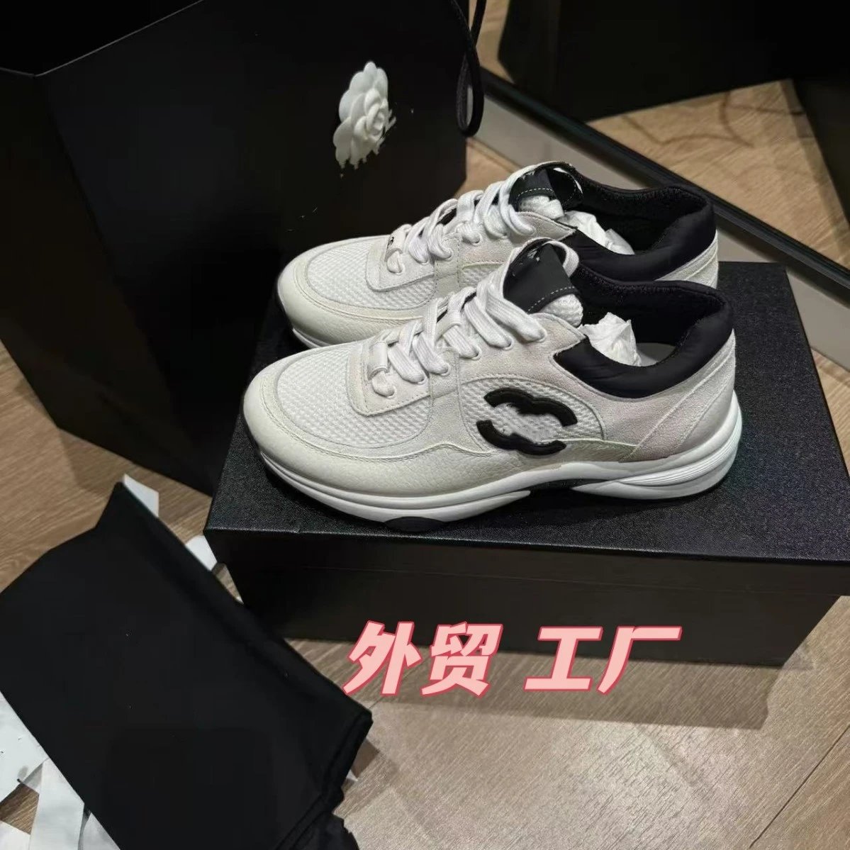 C xiangfeng retro panda shoes white shoes 2025 early spring platform shoes low lace-up casual shoes large size women's shoes Foto QC de WEIDIAN na Qualit.ly