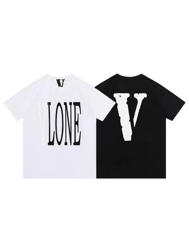 Vlone Jerry Friends Reflective Big V American T-Shirt Men's High Street Fashion Brand Couple Loose Short-Sleeved Women