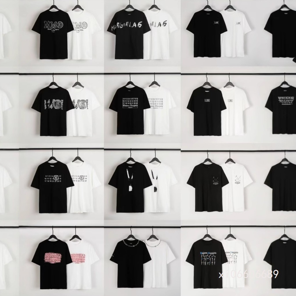 Cross-Border Maison Margiela Margiela Digital Printed Mm6 Pure Cotton High Quality Men's T-Shirt