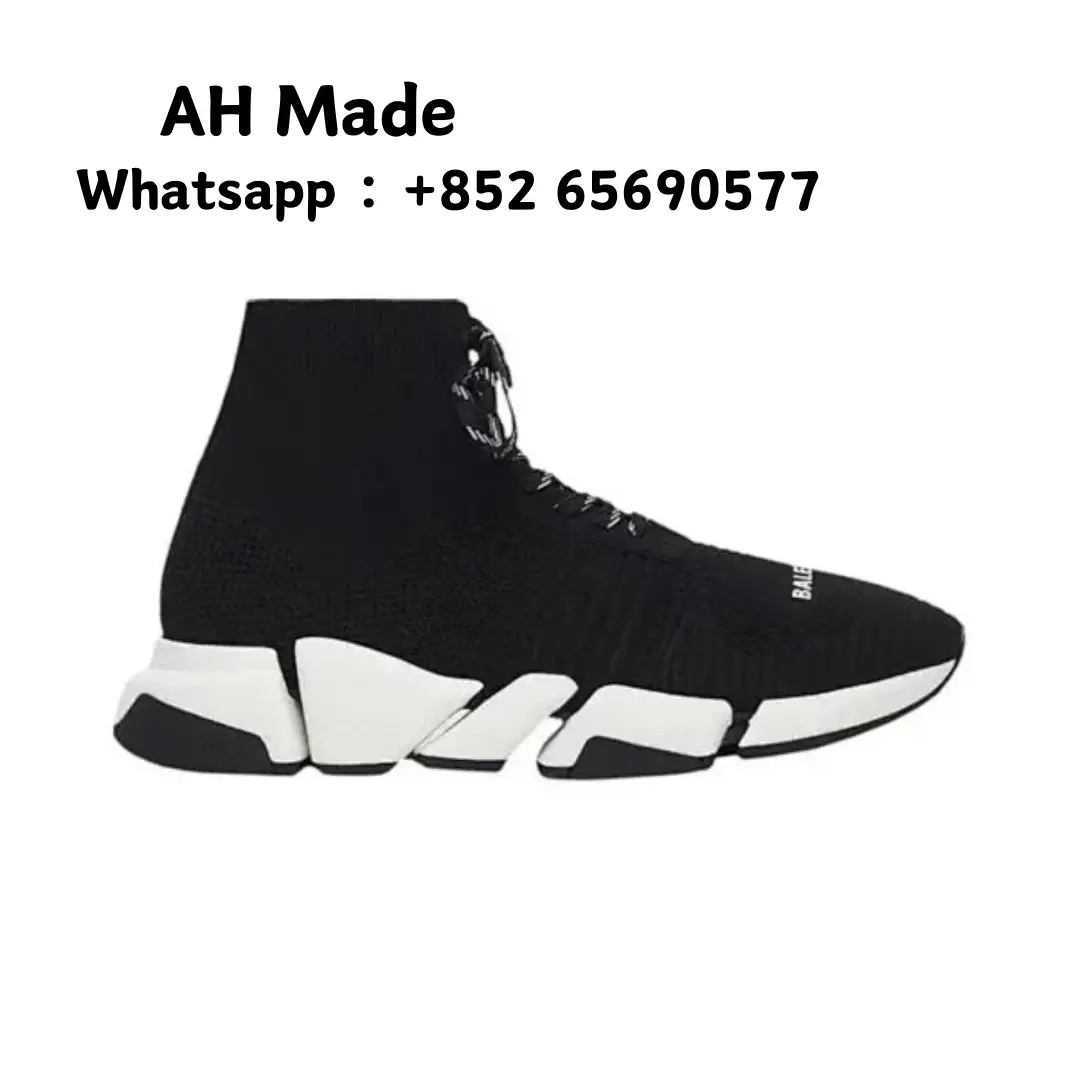 Cross border sports shoes, foreign trade air cushion shoes, high top socks, knitted boots, dad shoes, ba