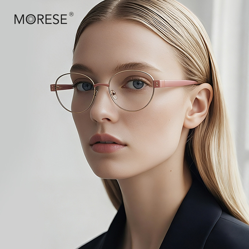 New Original Anti-Blue Light Glasses for Women 3179 Metal Round Frame Flat Glasses Ins Internet Celebrity Protective Glasses Cross-Border in Stock