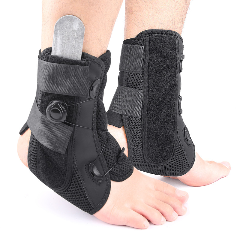 Knob pull rope ankle brace fixing belt manual adjustment elastic aluminum plate support ligament slow pressure stable ankle brace