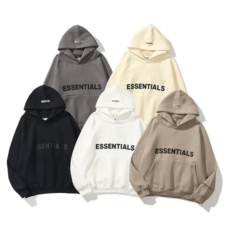 Factory Fear of God Multi-Thread Essentials Chest Logo Laminated Hooded Fog Sweatshirt Suit New Style