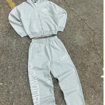 Cor Sweatshirt Zipper Set, New Foreign Trade Style, Ribbed Hem, Unisex Casual Sports Suit, Crtz Sweatshirt and Sweatpants