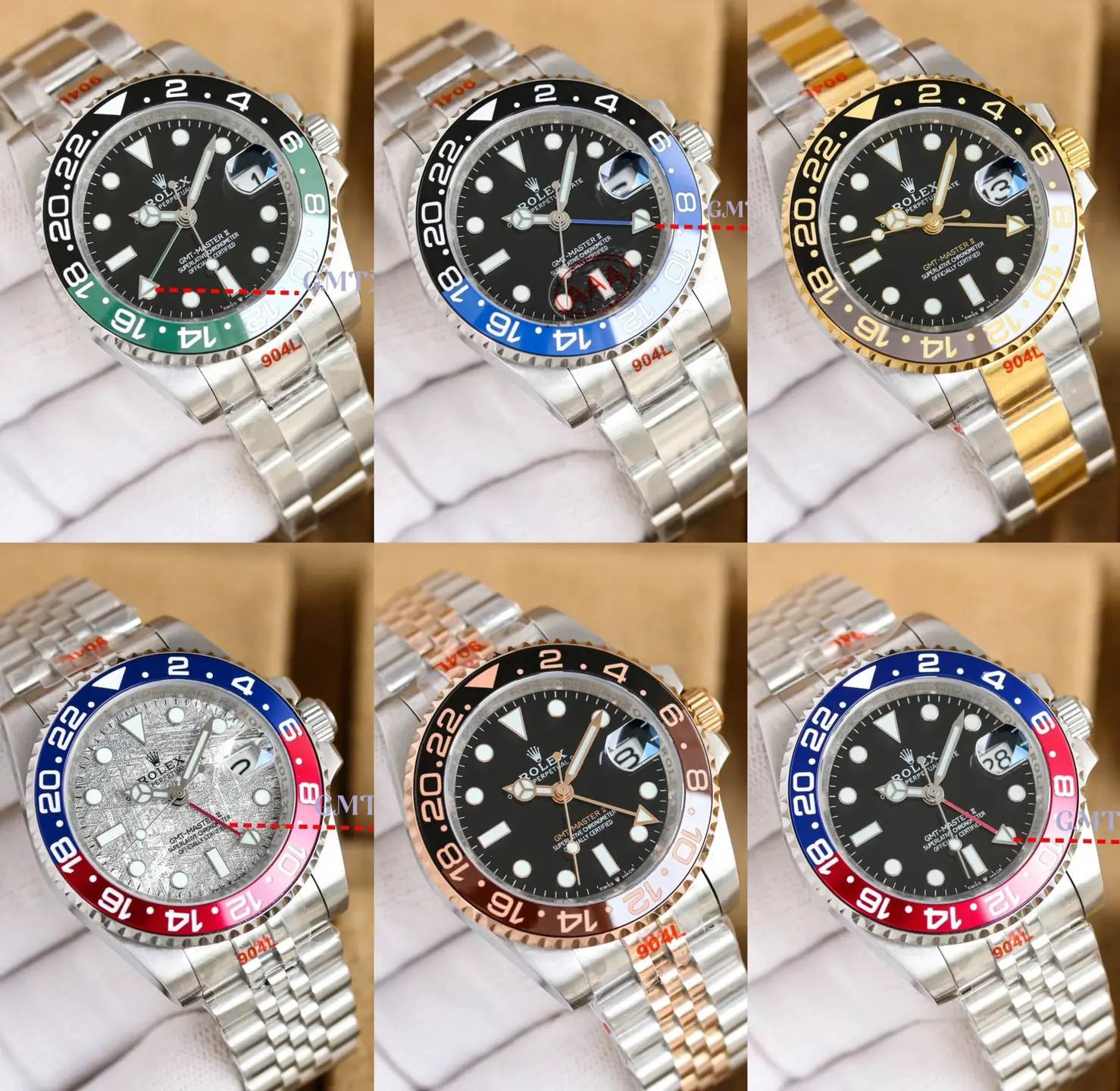 [DX105-6] 40mm GMT 'Coke' & 'Batman' Bezel Business Watch with Sapphire Crystal & Steel Bracelet