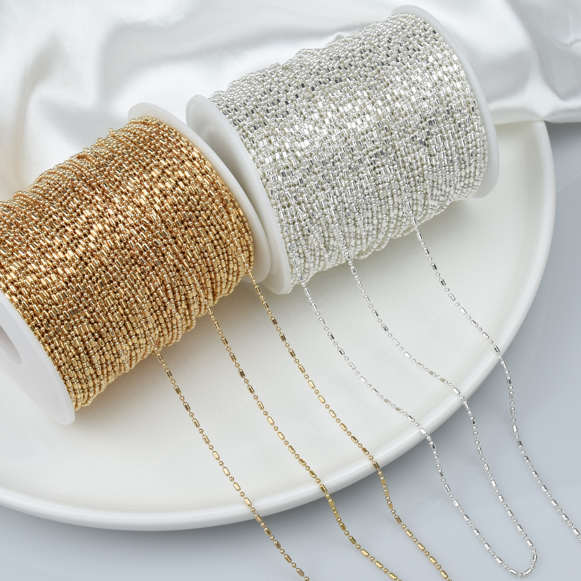 DIY Jewelry Chain 1:1 Copper Bamboo Chain High Color Retention Ancient Style Hair Accessories Hairpin Tassel Loose Chain Step Rocking Placket with