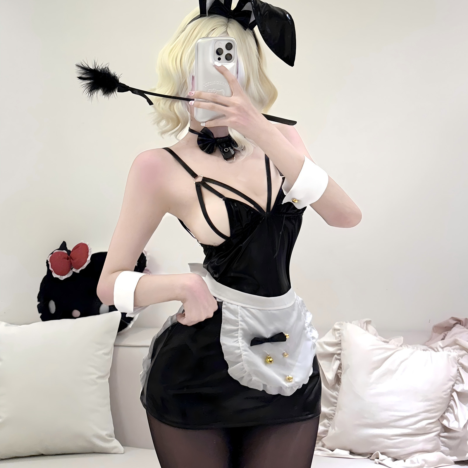 Sexy Lingerie for Role-Playing: Cute and Playful Maid Outfit with Open Back