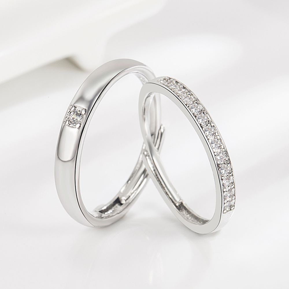 Simple Internet Celebrity Jewelry Living Ring Spend the Rest of Life with You Couple's Ring for Men and Women Proposal Wedding Diamond Ring Ring