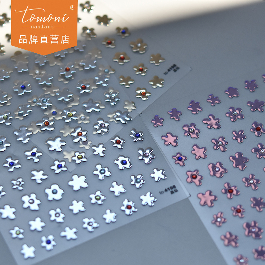 New Tomoni Crystal Diamond Nail Art Stickers Ins Explosive Nail Stickers Mobile Phone Shell Bronzing Flower Nail Art Stickers 4198