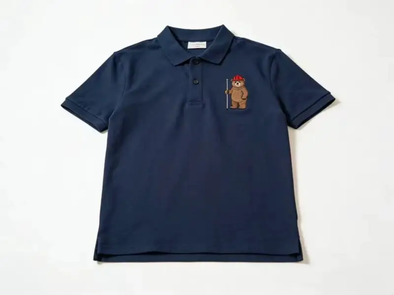 Custom Slim Fit Bear Cotton Polo Shirt - Baseball Bear Polo