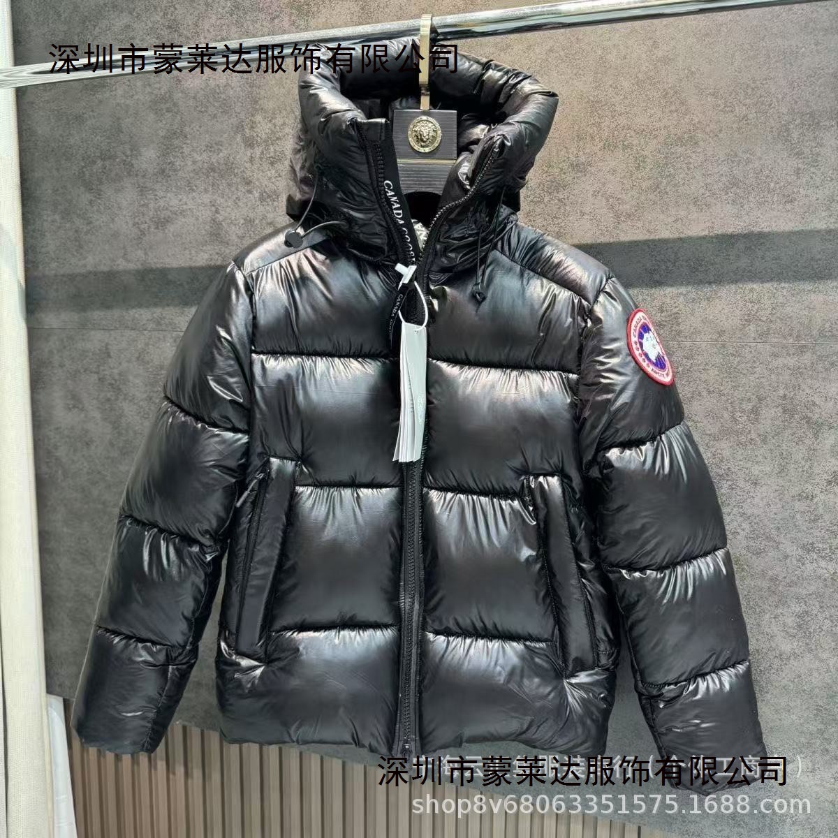 Cross-Border Authentic Version of Goose down Cotton Jacket, Same Style Parka, Stylish Hooded Windproof Jacket, Loose Fit