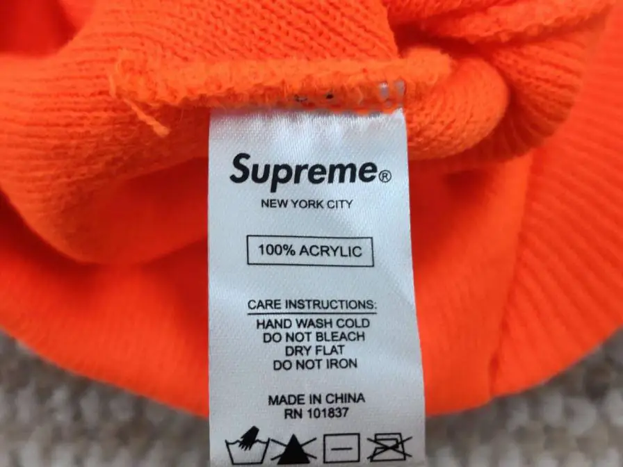 Supreme New York City Orange Acrylic Beanie