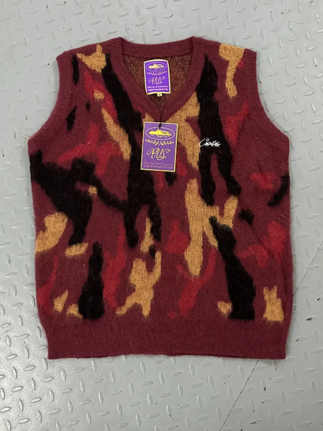 Corteiz Sweater Alcatraz Seahorse Knitting Embroider Camouflage Sleeveless Vest Tops American Style Casual Couple Trendy