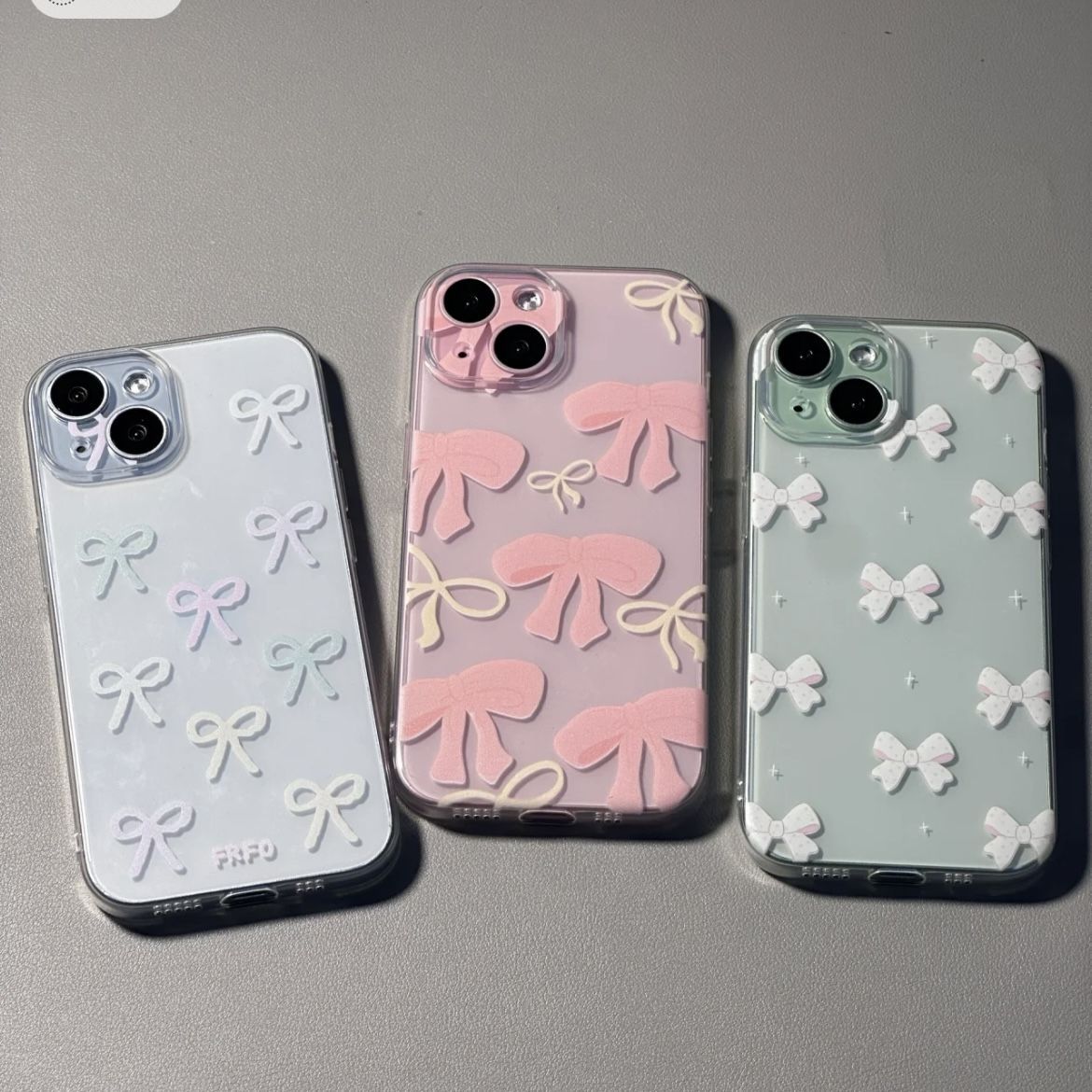 Small fresh bow for apple 16promax fine hole soft shell 13 14 15 cartoon style 16pro 11