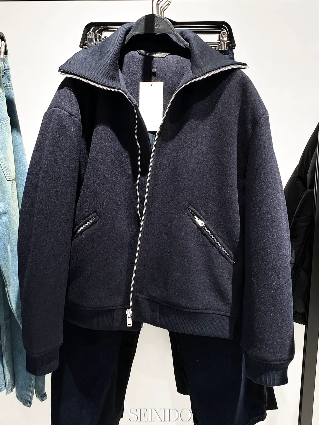 Cabinet 799! Winter new men's knitted high neck woolen cotton jacket loose thick coat trend 6318307
