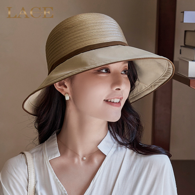 Sun Protection Hat for Women 2026 New Style Anti-Uv Large Brim Sun Hat Summer French Style Travel Sun Hat Fisherman Hat