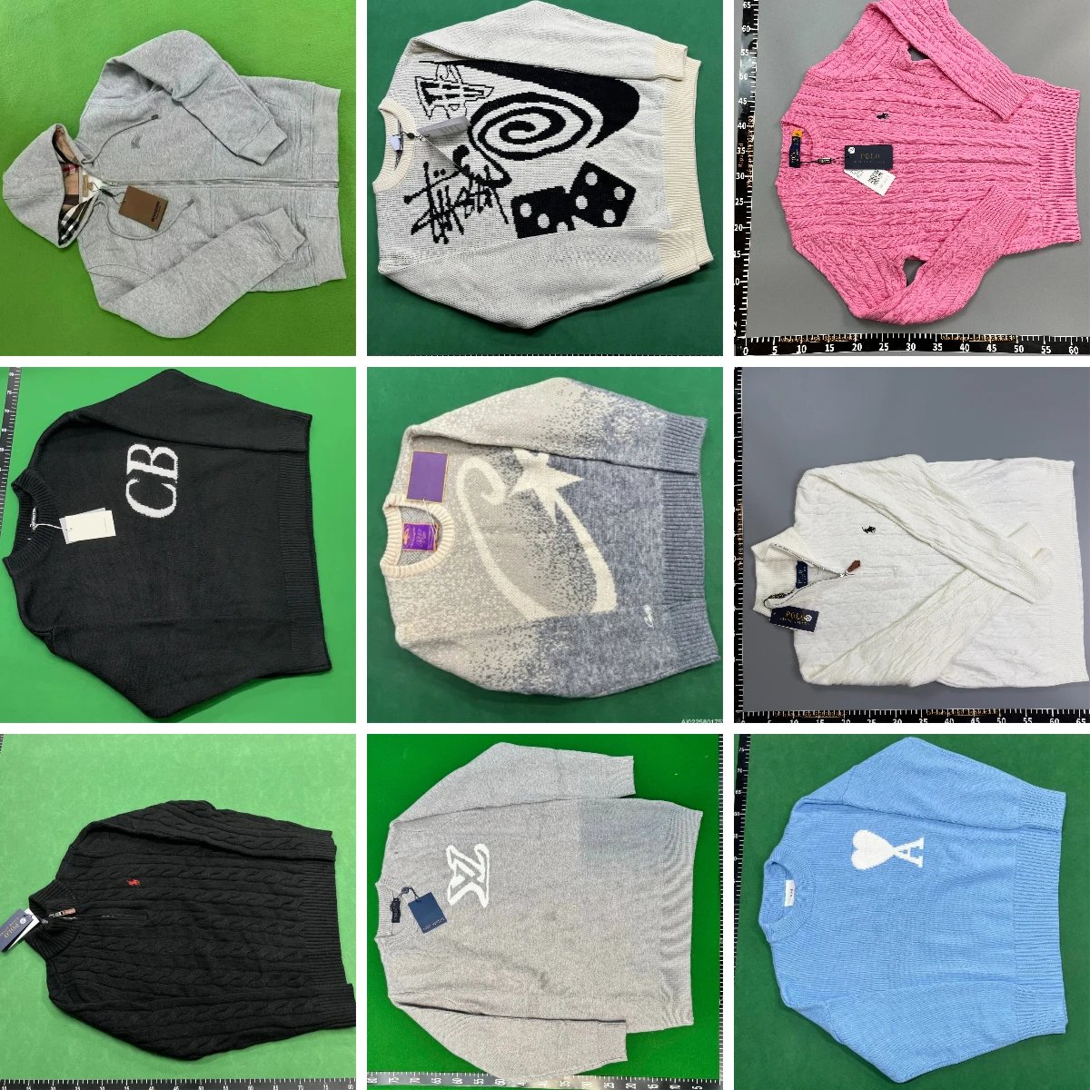 Burberry, Stussy, Polo Ralph Lauren, Amiri sweaters Foto QC de WEIDIAN na Qualit.ly