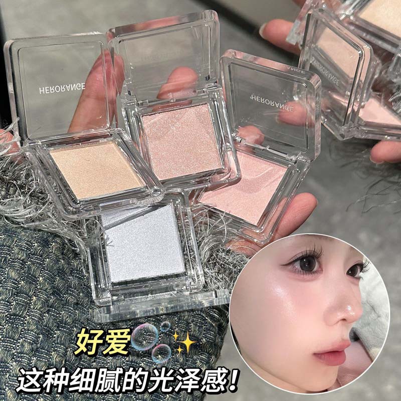 HERORANGE ~ monochrome sparkling eye shadow fine sparkling pearl blush high-gloss brightening natural naked lazy eye shadow plate
