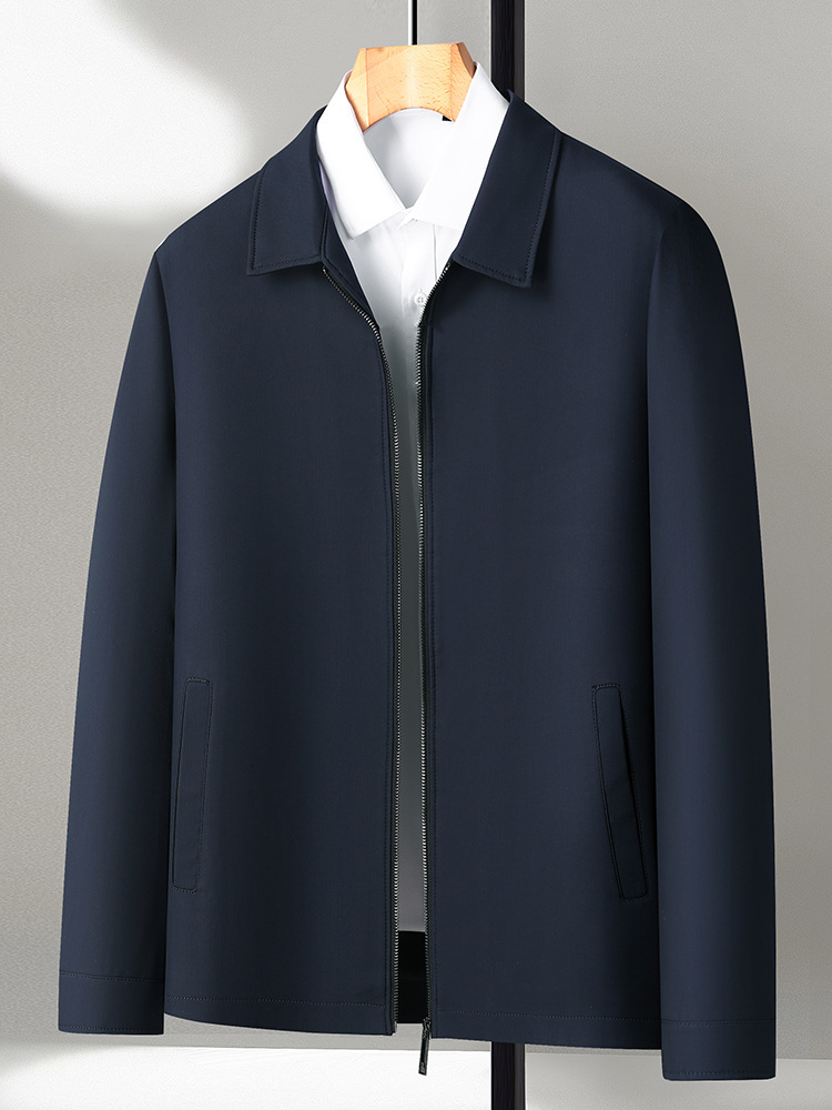 Autumn new men's lapel administrative business casual men's jacket versatile solid color spring and autumn men's jacket 2232329