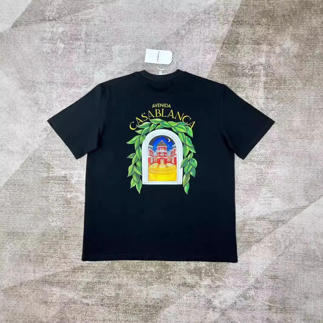 Casablanca Casablanca Printed Short-Sleeved T-Shirt Shirt Independent Cross-Border E-Commerce