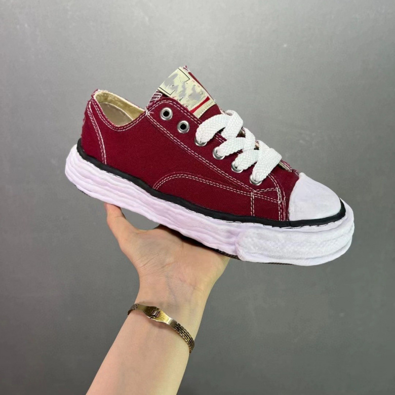 Putian Shoes MMY Sanyuan Kangyu Open Mouth Laugh Dissolved Shoes Deformed Ice Cream Bottom Low Top Canvas Board Shoes for Men and Women Thick Sole