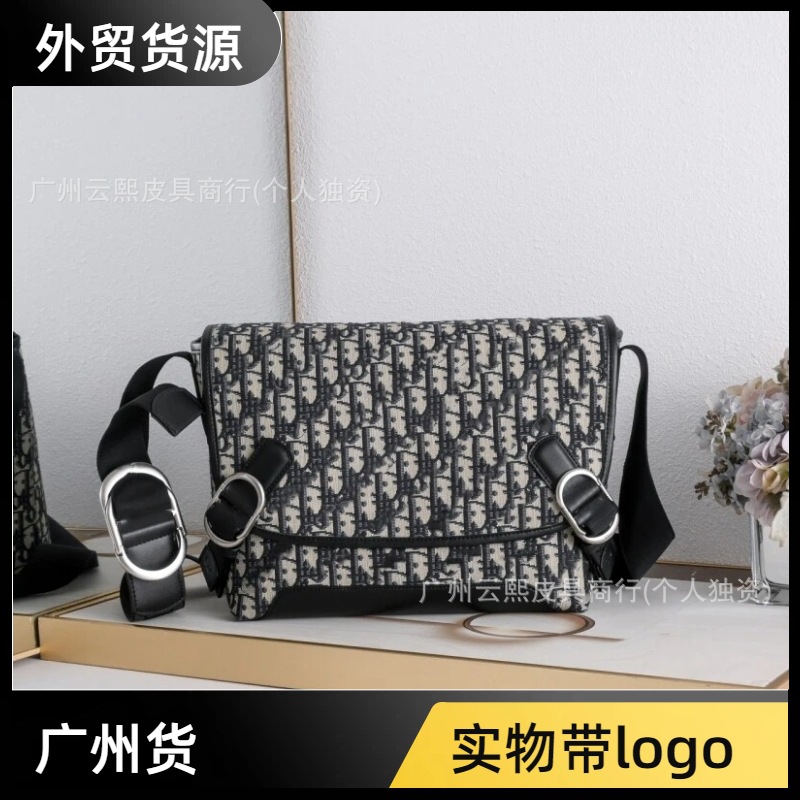 Cross-Border Supply New Classic Embroidered Jett Canvas and Leather Messenger Bag, Fashionable and Versatile Single-Shoulder Crossbody Men's Bag Foto QC da 1688 su Qualit.ly