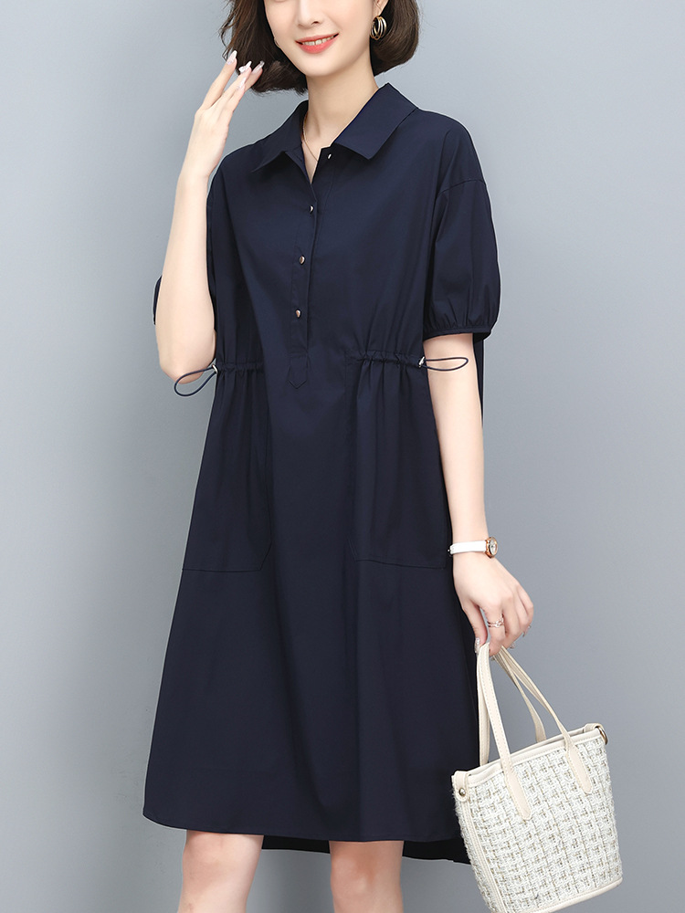 Casual Loose Slimming Belly Covering dress Women's 2024 Summer New Stylish Fashionable Straight Skirt for Middle-aged Mother