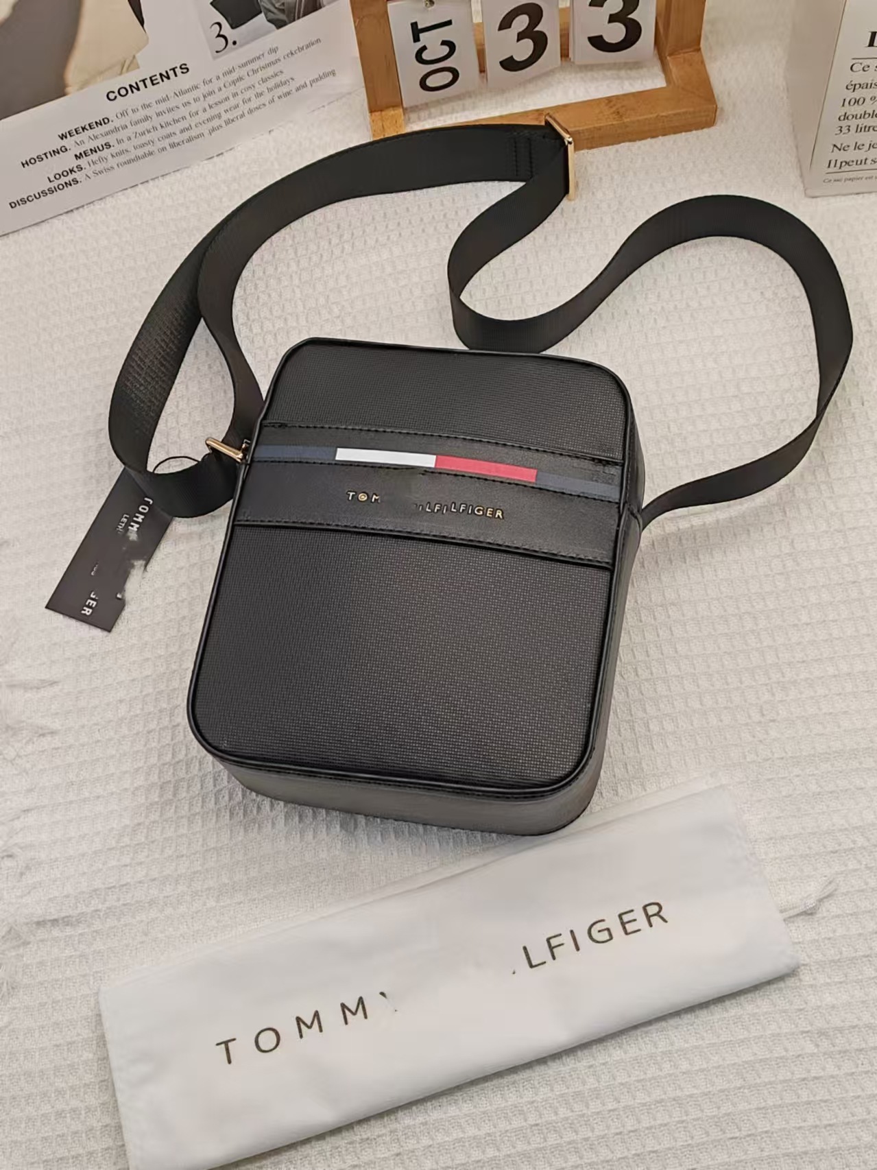 New Men's Bag Men's Shoulder Texted Crossbody Bag Stitching Fashion Fabric Zipper Casual Elegant Men QC-foto från 1688 på Qualit.ly