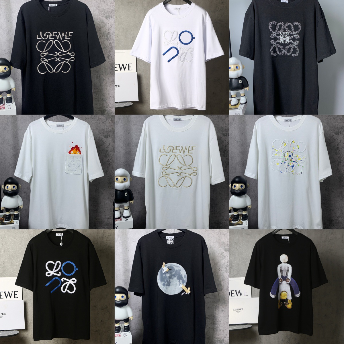 Special for Export, Trendy Brand New Letters Pure Cotton Embroidered Printed Short-Sleeved Round Neck Casual Men's and Women's T-Shirts Couple Tops